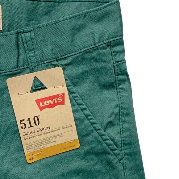 LEVIS 510 Waterfront Green Super Skinny Pants Jeans - Picture 2 of 9